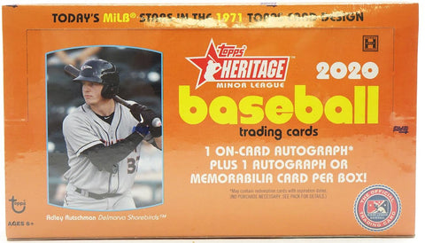 2020 TOPPS HERITAGE MINOR LEAGUE BASEBALL HOBBY BOX