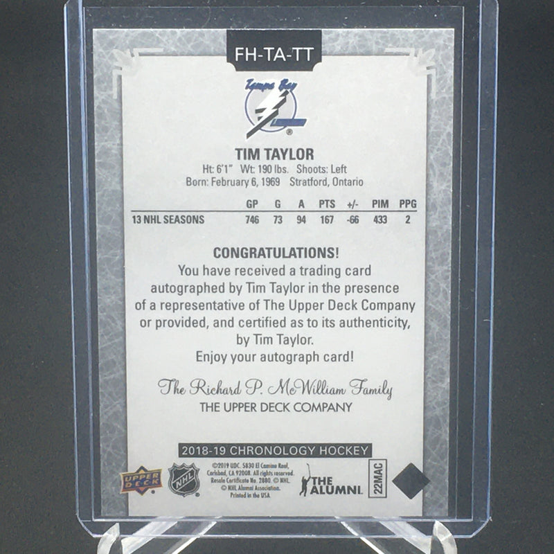 2018 UPPER DECK CHRONOLOGY - FRANCHISE HISTORY - T. TAYLOR -