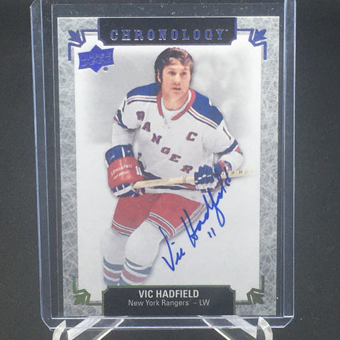 2018 UPPER DECK CHRONOLOGY - FRANCHISE HISTORY - V. HADFIELD - #FH-NYR-VH - AUTOGRAPH