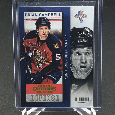 2013 PANINI CONTENDERS - ROOKIE TICKET - B. CAMPBELL - #93 - #'D/100 - RC