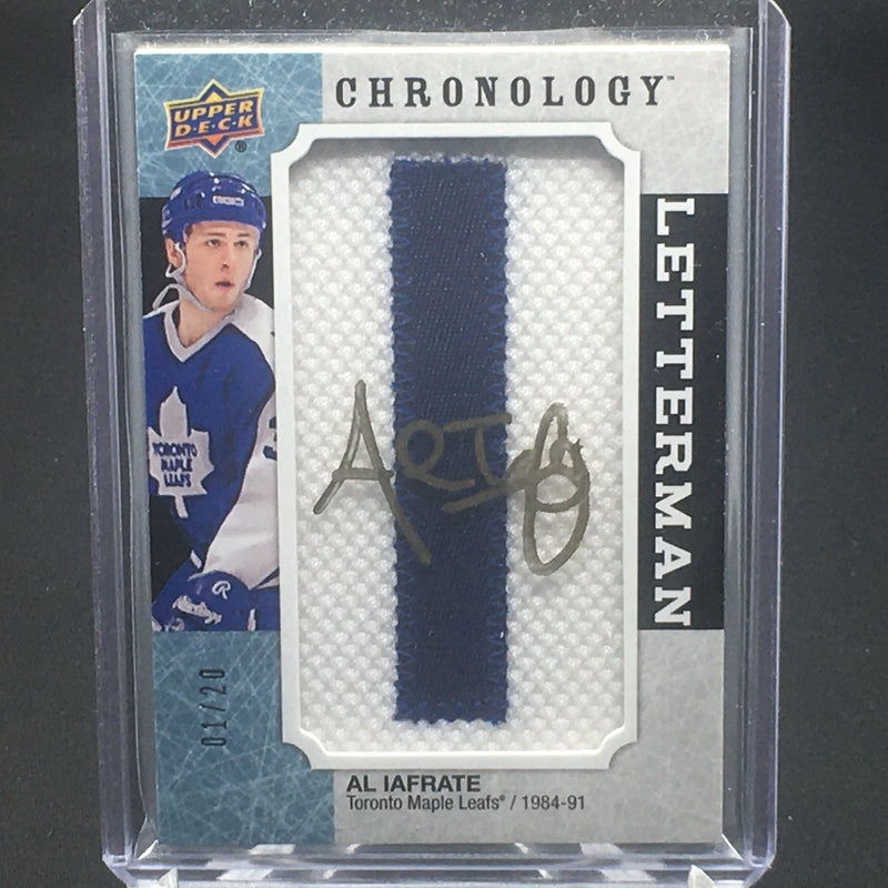 2018 UPPER DECK CHRONOLOGY - LETTERMAN - A. IAFRATE - #L-TO-AI - #'D/20 - RELIC - AUTOGRAPH