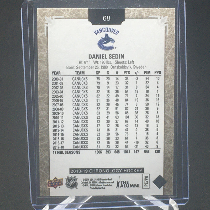 2018 UPPER DECK CHRONOLOGY - D. SEDIN - #68 - #'D/222