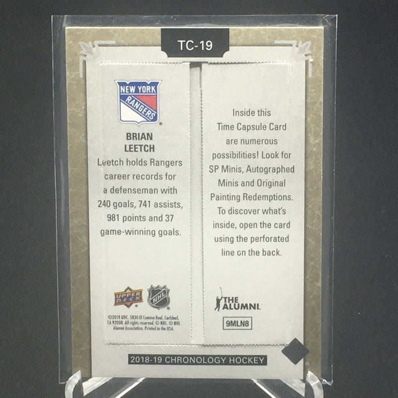 2018 UPPER DECK CHRONOLOGY - TIME CAPSULE - B. LEETCH -