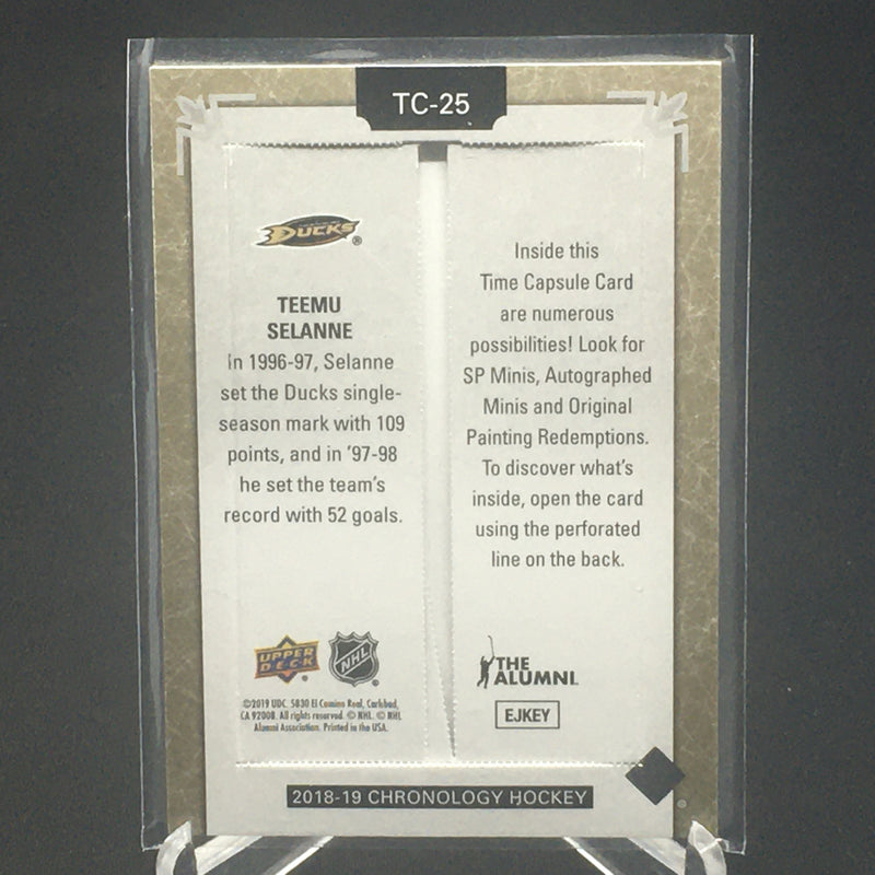 2018 UPPER DECK CHRONOLOGY - TIME CAPSULE - T. SELANNE -