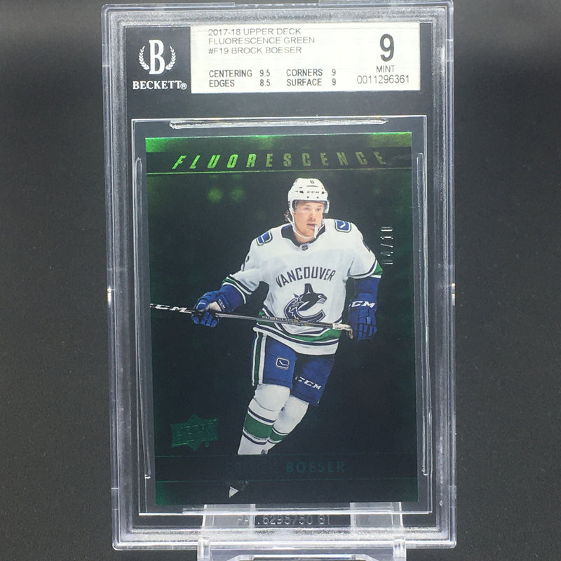 2017 UPPER DECK SERIES TWO - FLUORESCENE - B. BOESER - #F-19 - #'D/10  - GREEN