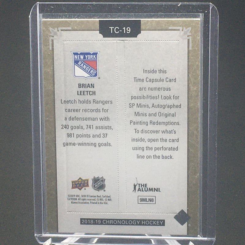 2018 UPPER DECK CHRONOLOGY - TIME CAPSULE - B. LEETCH -