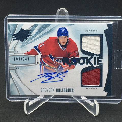 2013 UPPER DECK SPX - ROOKIE - B. GALLAGHER - #210 - #'D/249 - DUAL JERSEY RELIC - AUTOGRAPH - RC