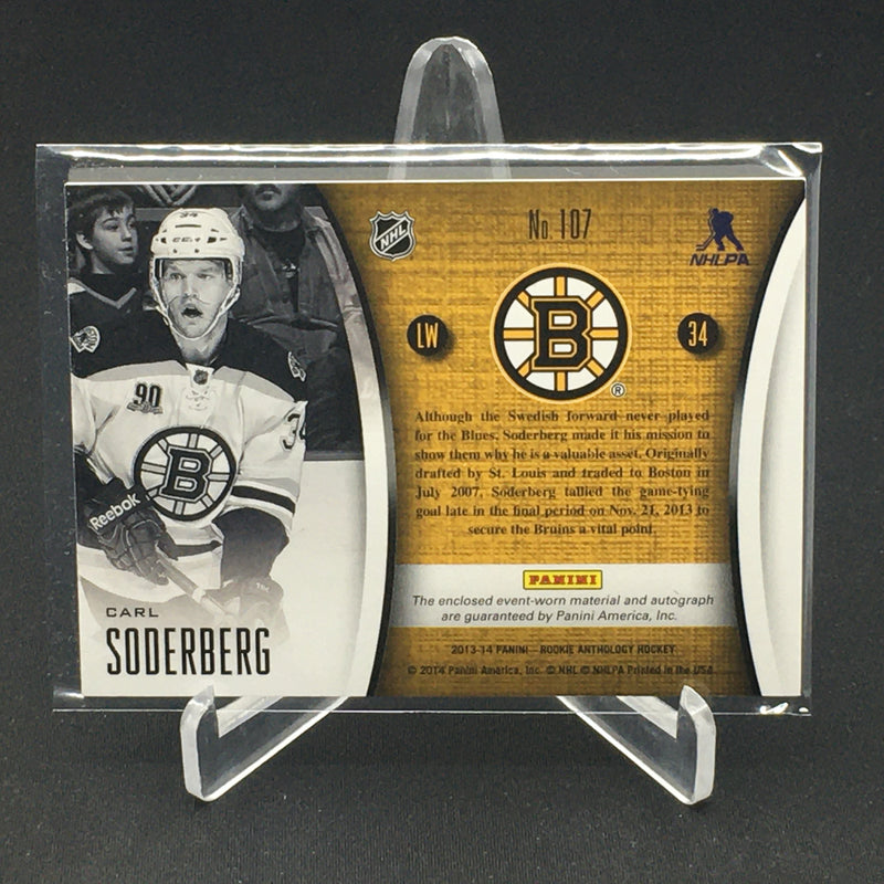 2013 PANINI ROOKIE ANTHOLOGY - ROOKIE SELECTION - C. SODERBERG - #107 - #'D/249 - DUAL RELIC - AUTOGRAPH - RC