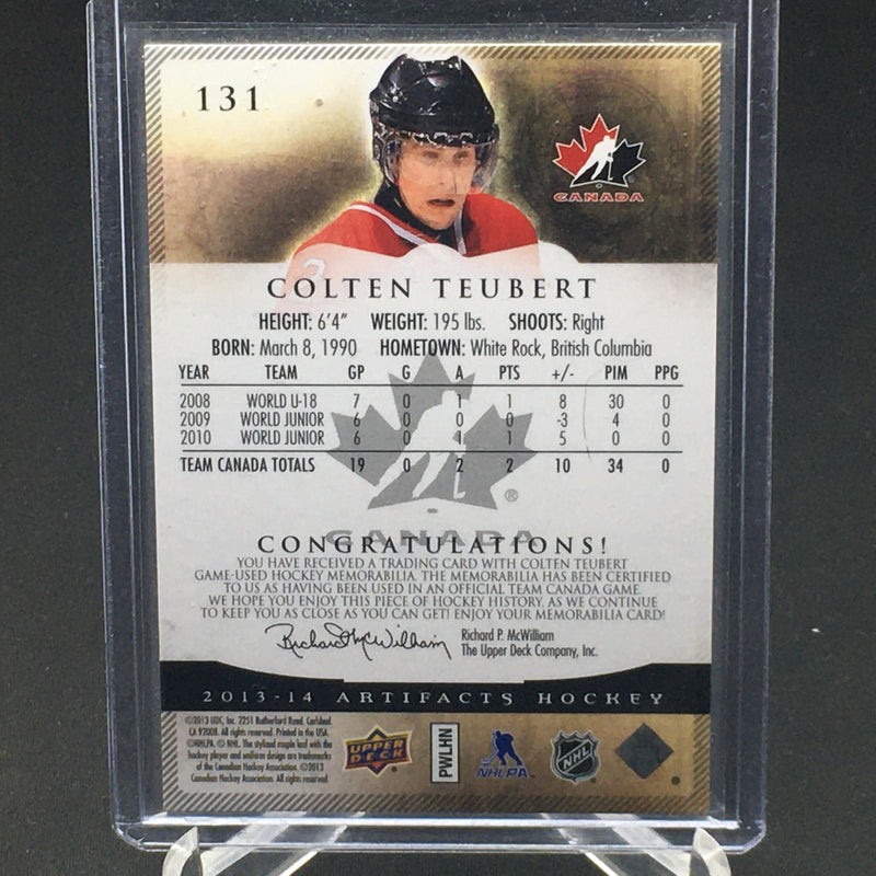 2013 UPPER DECK ARTIFACTS - C. TEUBERT - #131 - #'D/125 - DUAL RELIC