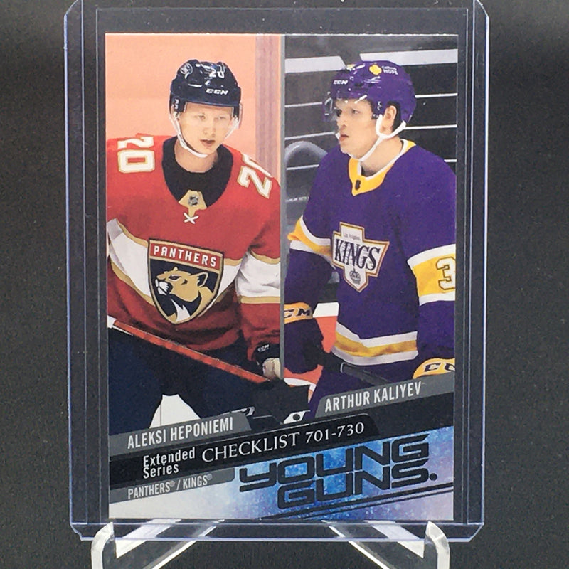 2020 UPPER DECK EXTENDED SERIES - YOUNG GUNS CHECKLIST - A. HEPONIEMI/ A. KALIYEV -