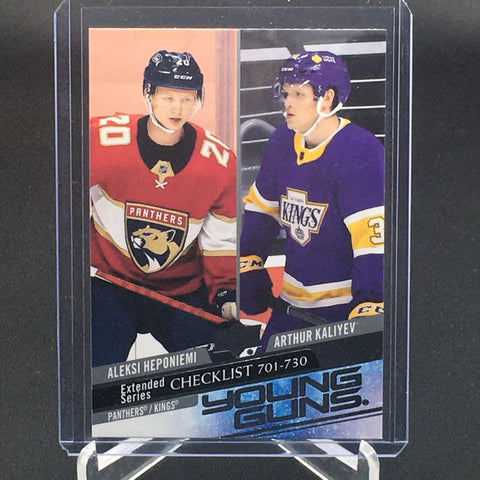 2020 UPPER DECK EXTENDED SERIES - YOUNG GUNS CHECKLIST - A. HEPONIEMI/ A. KALIYEV - #730 - RC
