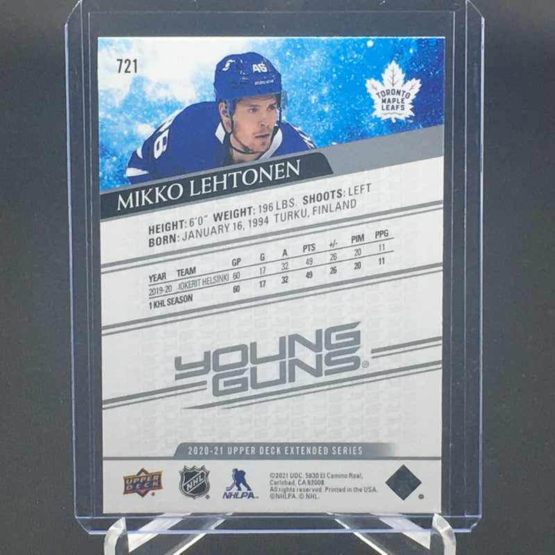 2020 UPPER DECK EXTENDED SERIES - YOUNG GUNS - M. LEHTONEN -