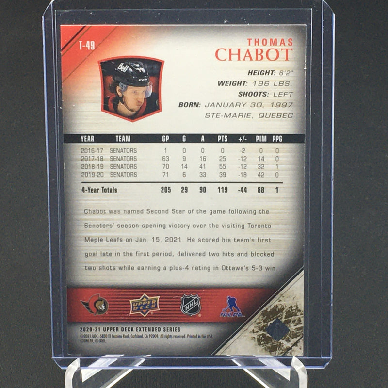 2020 UPPER DECK EXTENDED SERIES - UD EXCLUSIVES - T. CHABOTT -