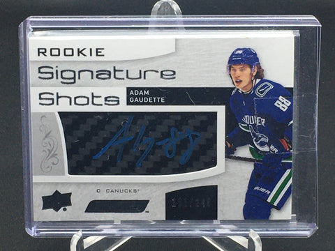 2018 UPPER DECK ENGRAINED - ROOKIE SIGNATURE SHOTS - A. GAUDETTE - #RSS-AG - #'D/249 - RELIC - AUTOGRAPH - RC