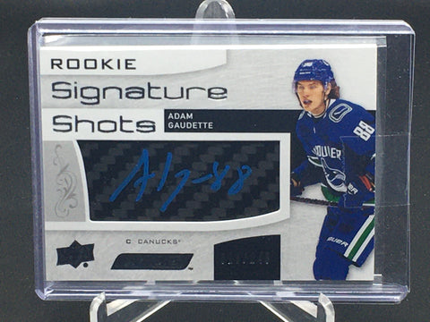 2018 UPPER DECK ENGRAINED - ROOKIE SIGNATURE SHOTS - A. GAUDETTE - #RSS-AG - #'D/249 - RELIC - AUTOGRAPH - RC