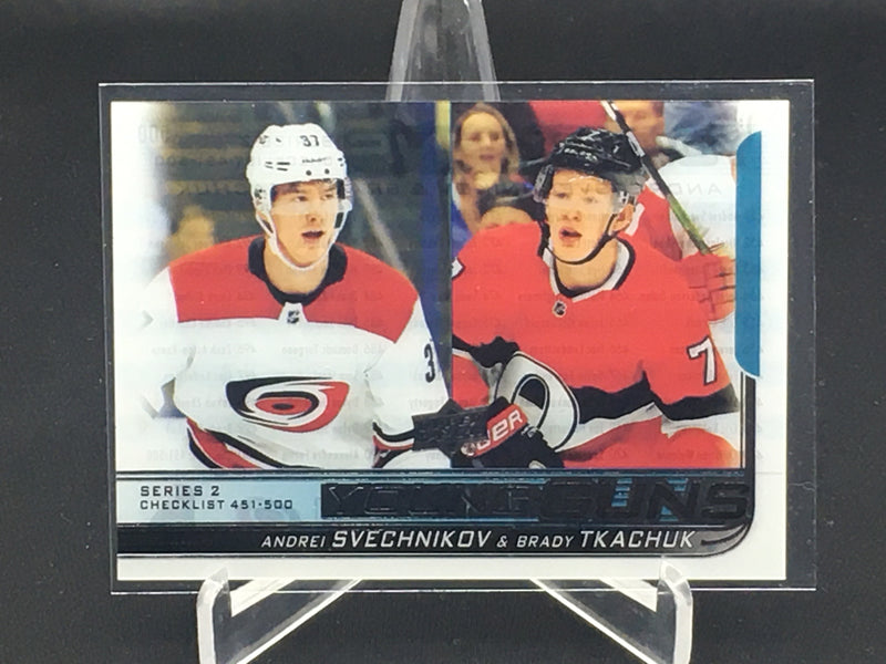 2018 UPPER DECK SERIES TWO - YOUNG GUNS CHECKLIST - A. SVECHNIKOV/ B. TKACHUK -