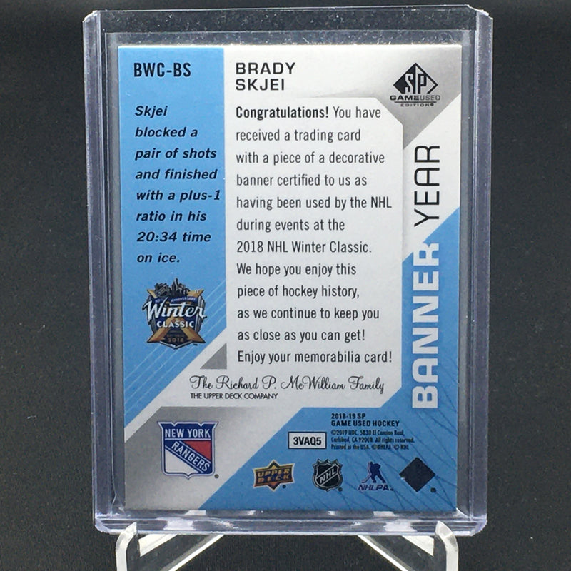 2018 UPPER DECK SP GAME USED - BANNER YEAR - B. SKJEI -