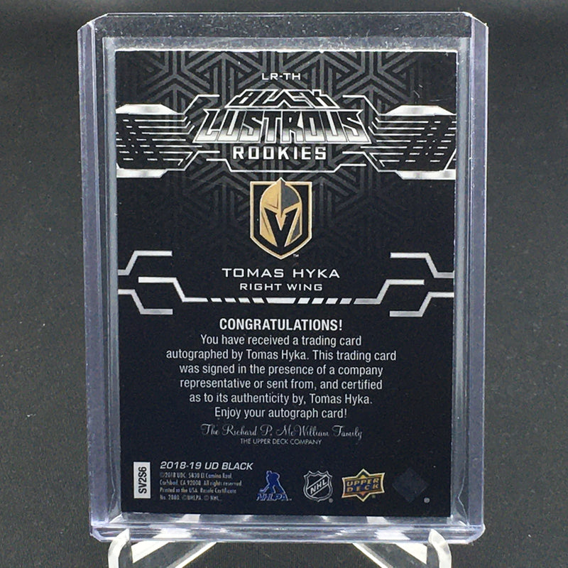 2018 UPPER DECK BLACK - BLACK LUSTROUS ROOKIES  - T. HYKA -