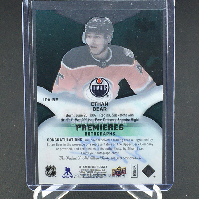 2018 UPPER DECK ICE - PREMIERES AUTOGRAPHS - E. BEAR - #IPA-BE - #'D/299 - AUTOGRAPH