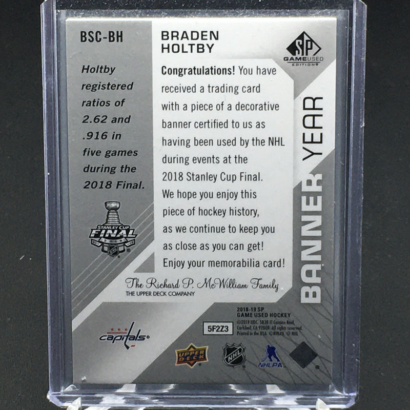 2018 UPPER DECK SP GAME USED - BANNER YEAR - B. HOLTBY -