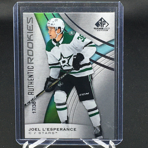 2019 UPPER DECK SP GAME USED - AUTHENTIC ROOKIES - J. LESPERANCE - #126 - #'D/38 - RC