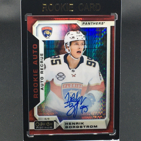 2018 UPPER DECK O-PEE-CHEE PLATINUM - RED PRISM - ROOKIE AUTO - H. BORGSTROM - #R-HB - #'D/50 - AUTOGRAPH - RC