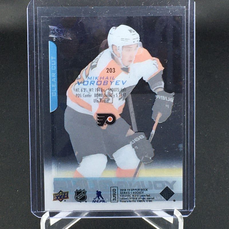 2018 UPPER DECK SERIES ONE - CLEAR CUT - YOUNG GUNS - M. VOROBYEV -
