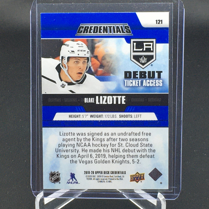 2018 UPPER DECK CREDENTIALS - DEBUT TICKET ACCESS - B. LIZOTTE - #121 - #'D/699 - RC