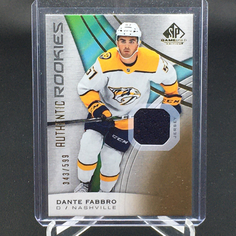 2019 UPPER DECK SP GAME USED - AUTHENTIC ROOKIES - D. FABRO - #151 - #'D/599  - JERSEY - RC
