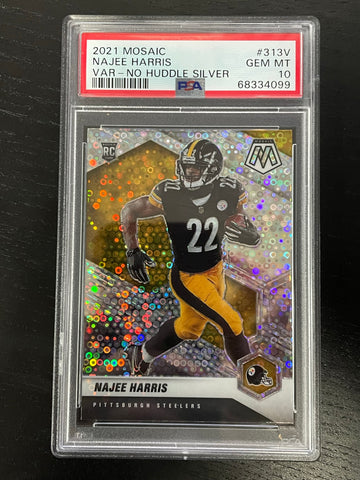 2021 PANINI MOSAIC - NO HUDDLE SILVER VARITATION - N. HARRIS - #313V - PSA 10 - RC