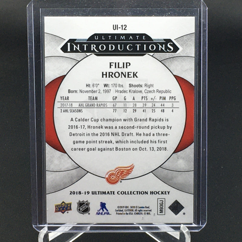 2018 UPPER DECK ULTIMATE COLLECTION - ULTIMATE INTRODUCTIONS - F. HRONEK -
