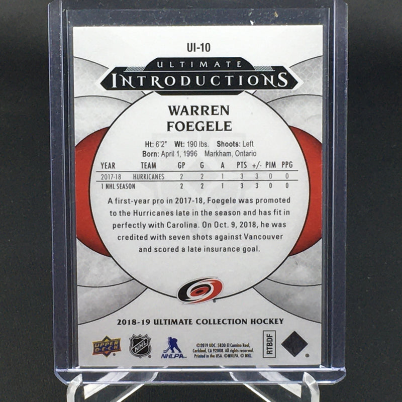 2018 UPPER DECK ULTIMATE COLLECTION - ULTIMATE INTRODUCTIONS - W. FOEGELE -