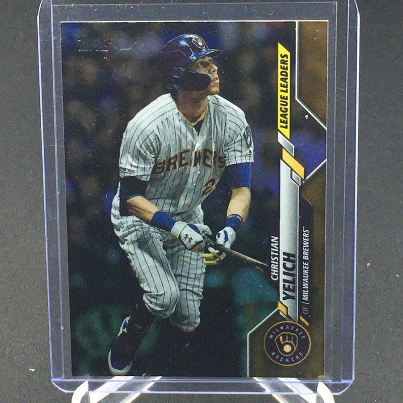 2020 TOPPS SERIES ONE - GOLD FOIL - LEAGUE LEADERS C. YELICH -