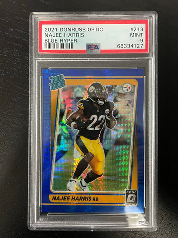 2021 PANINI DONRUSS OPTIC - BLUE HYPER PRIZM - N. HARRIS - #213 - PSA 9 - RC