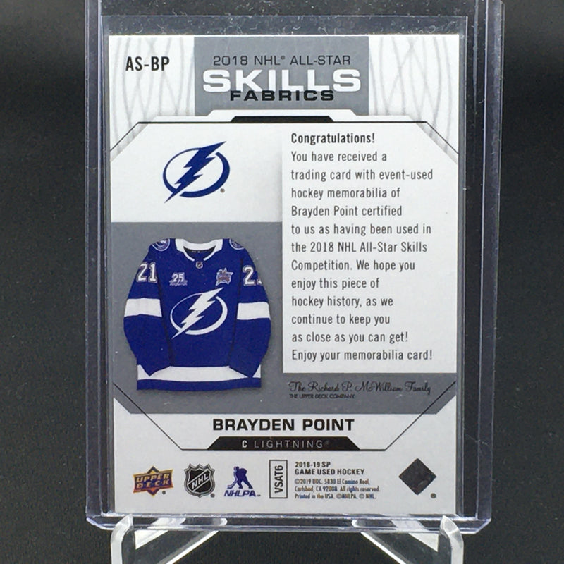 2018 UPPER DECK SP GAME USED -  SKILLS FABRICS - B. POINT -