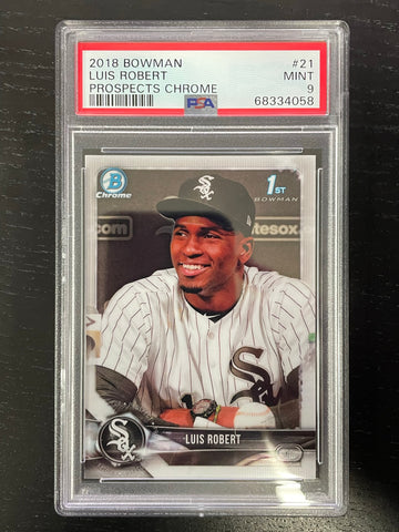 2018 TOPPS BOWMAN - PROSPECTS CHROME - 1ST BOWMAN - L. ROBERT - #21 - PSA 9