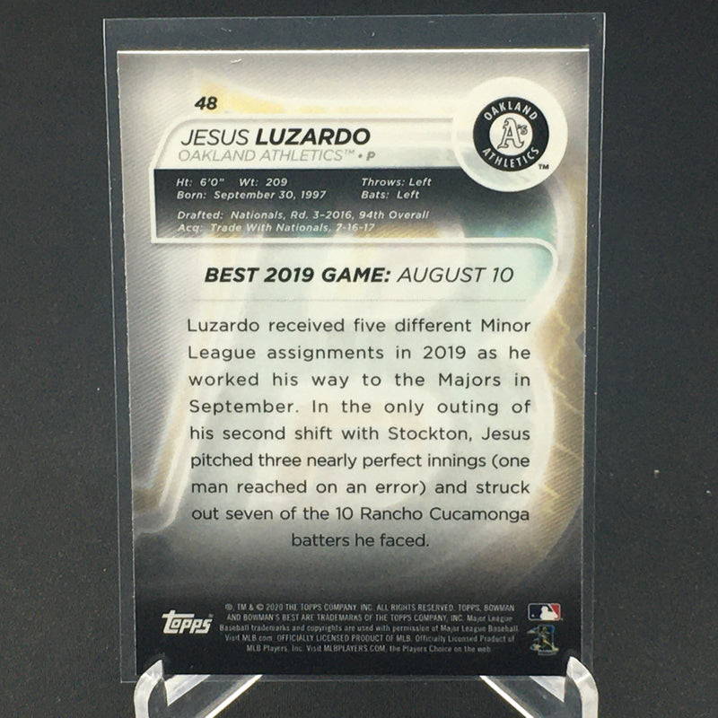 2020 TOPPS BOWMAN'S BEST - J. LUZARDO -