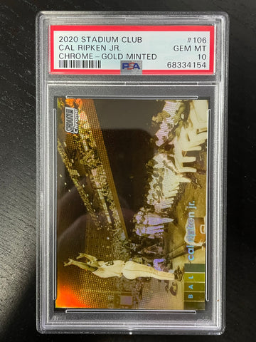 2020 TOPPS STADIUM CLUB CHROME - GOLD MINTED - C. RIPKEN - #106 - PSA 10