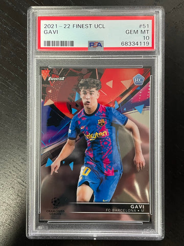2021 TOPPS FINEST - GAVI - #51 - PSA 10 - RC