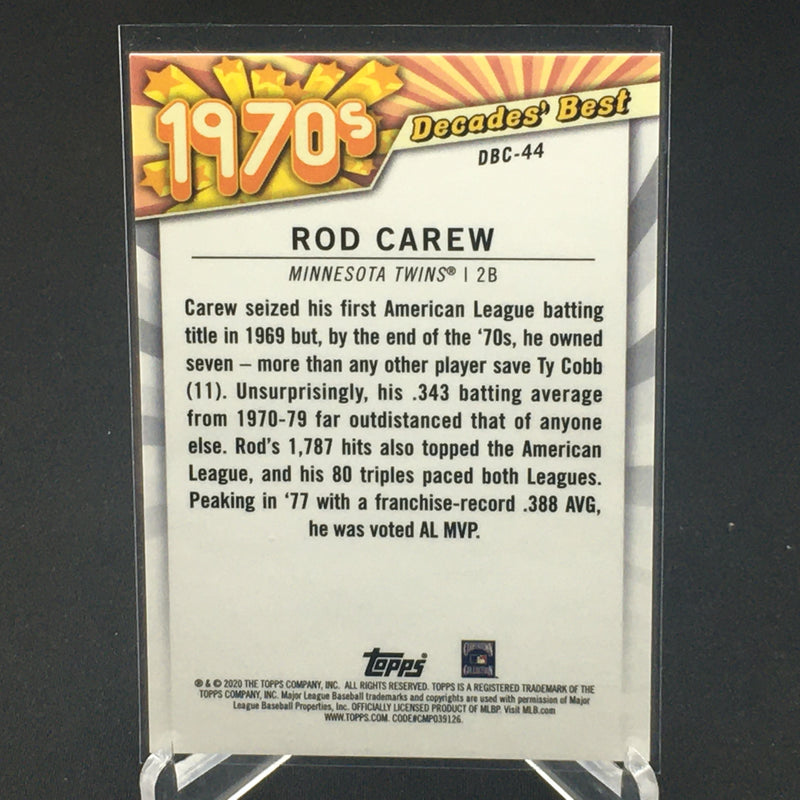 2020 TOPPS SERIES TWO - CHROME - 1970'S DECADES BEST - R. CAREW -