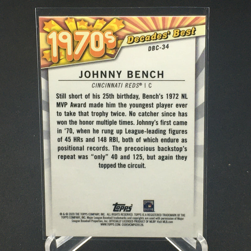 2020 TOPPS SERIES TWO - CHROME - 1970S DECADES BEST - J. BENCH -