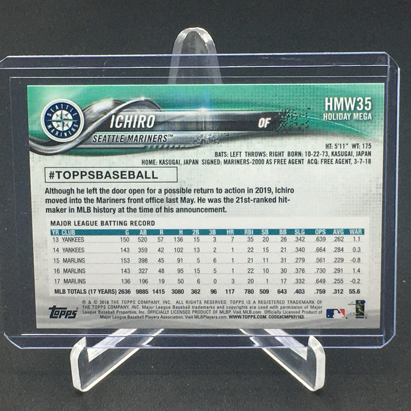 2018 TOPPS HOLIDAY MEGA - ICHIRO - #HMW35