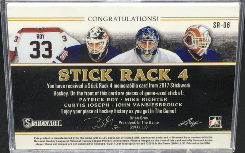 2017 LEAF IN THE GAME - STICKWORK - STICK RACK 4 - P. ROY / M. RICHTER / C. JOSEPH / J. VANBIESBROUCK - #SR-O6 - #'D/25