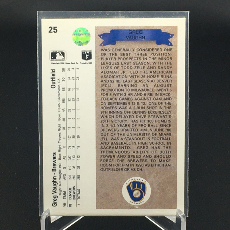 1990 UPPER DECK - G. VAUGHN -