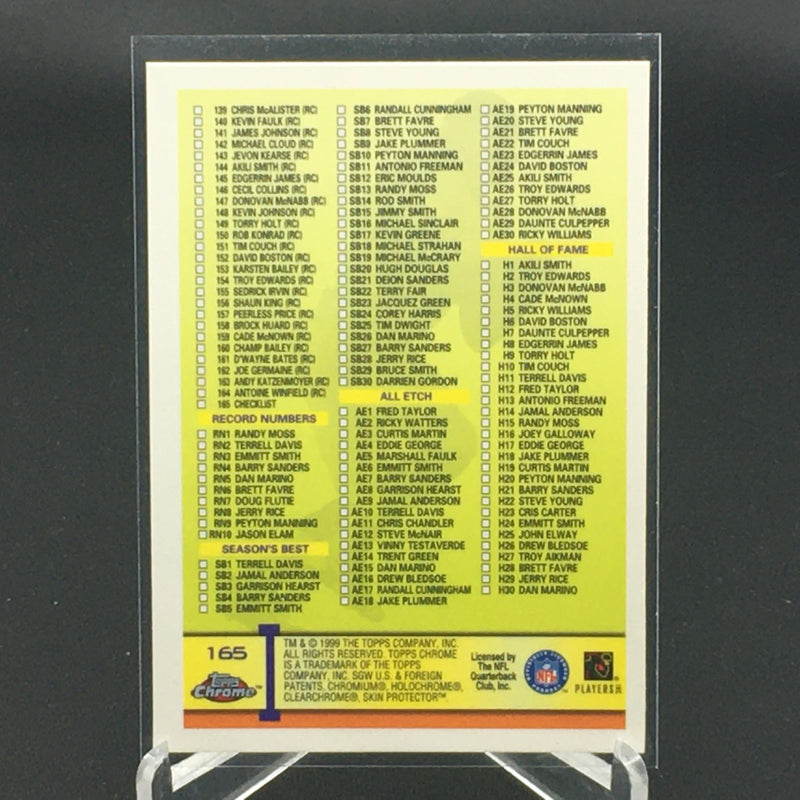 1999 TOPPS CHROME - CHECKLIST -