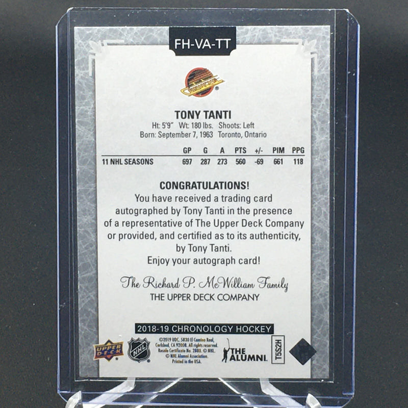 2018 UPPER DECK CHRONOLOGY - T. TANTI -
