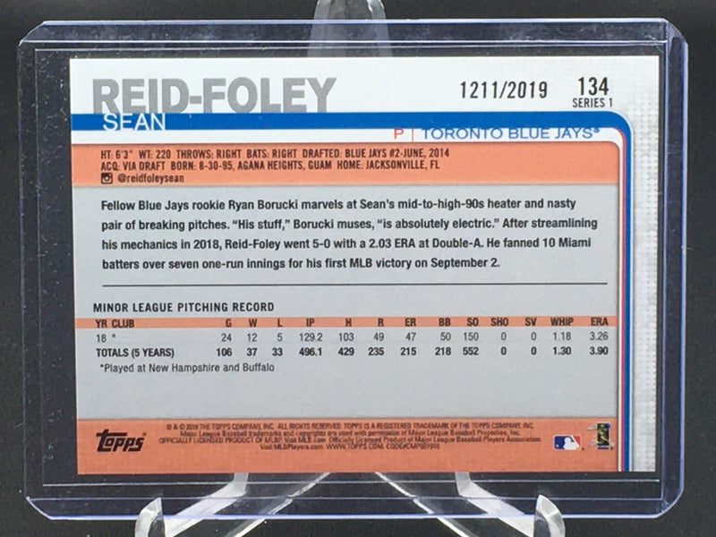 2019 TOPPS SERIES ONE - S. FOLEY - #134 - #'D/2019 - GOLD PARALLEL
