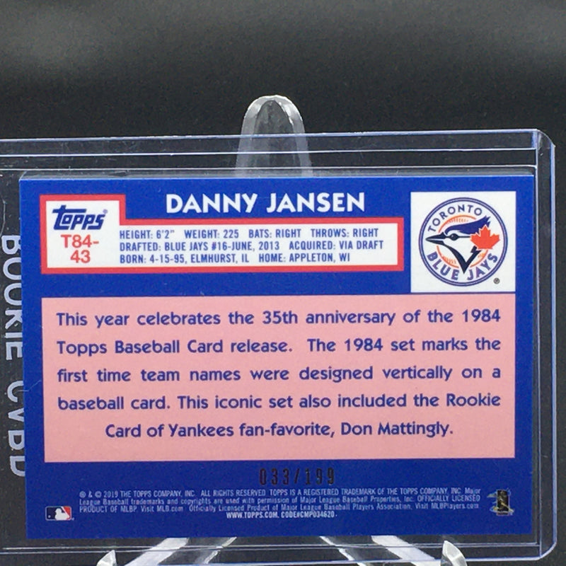2019 TOPPS - 35TH ANNIVERSARY - D. JANSEN - #T84-43 - #'D/199 - REFRACTOR - BLACK BORDER - RC