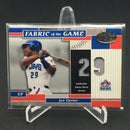 2002 LEAF CERTIFIED - FABRIC OF THE GAME - J. CARTER - #FG54 - #'D/29 - JERSEY RELIC