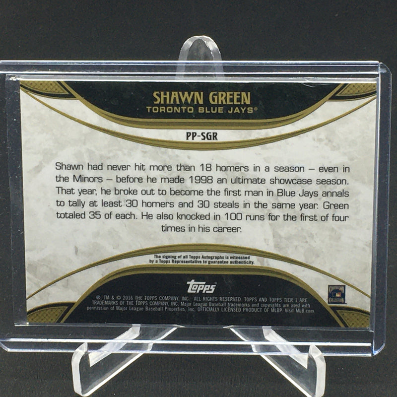 2016 TOPPS TIER ONE - PRIME PERFORMERS - S. GREEN - #PP-SGR - #'D/249 - AUTOGRAPH